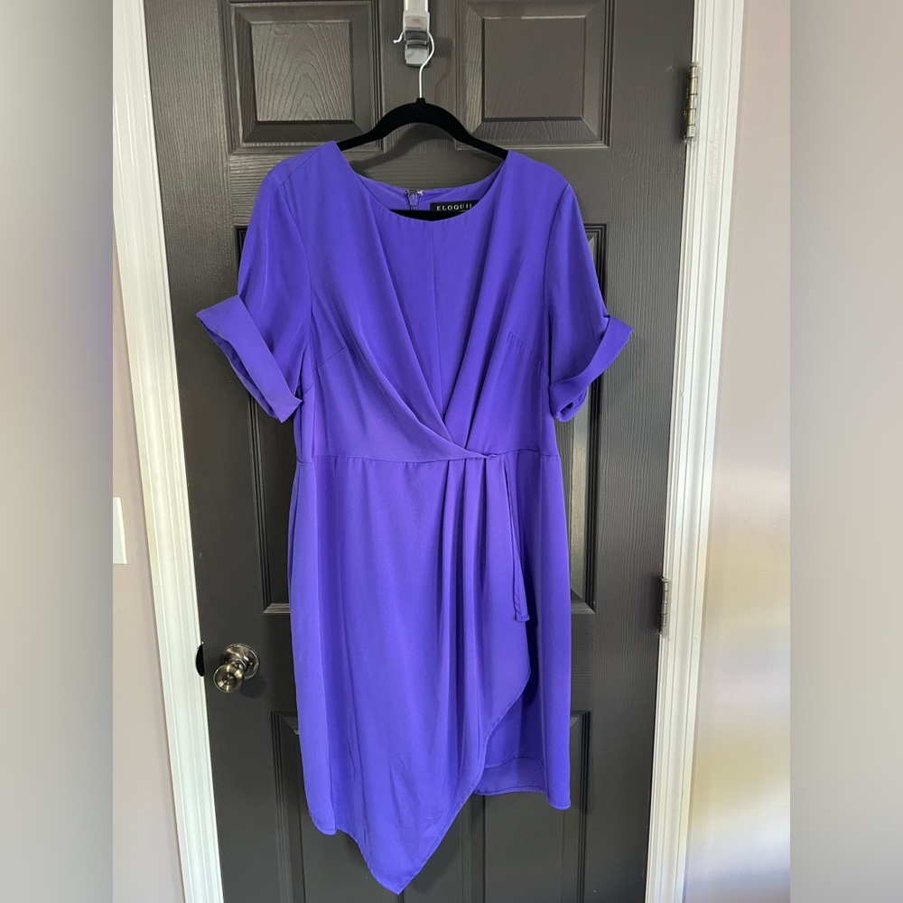 Eloquii Purple Short Sleeve Dress